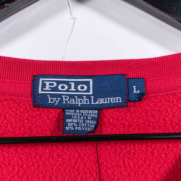 Polo Ralph Lauren Pony Sweatshirt Crewneck Large VTG 90s Streetwear Preppy - Picture 9 of 9